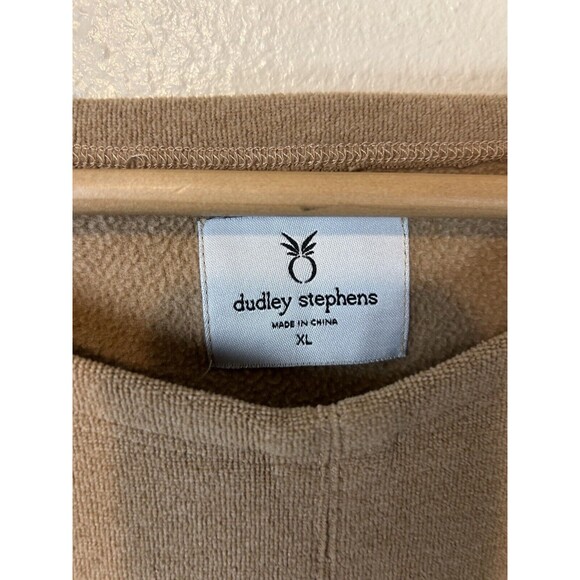 Dudley Stephens XL Duncan Terry Fleece Dress Midi Slit Fleece Brown Shift - Picture 3 of 6